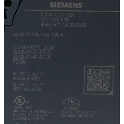 Siemens SIMATIC S7-1500 CPU 1511-1 PN – 6ES7511-1AL03-0AB0 Siemens 6ES7511-1AL03-0AB0 SIMATIC S7-1500 CPU 1511-1 PN